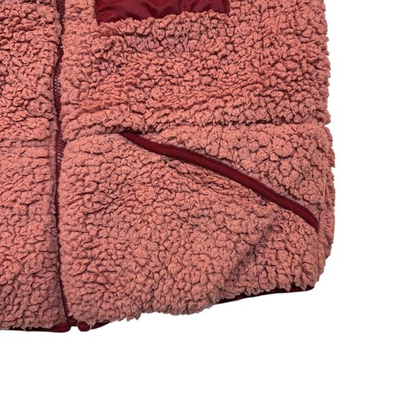 Simply Southern Sherpa Puffer Jacket Rose Pink Teddy Fleece XLarge Comfy Fun - Picture 14 of 14